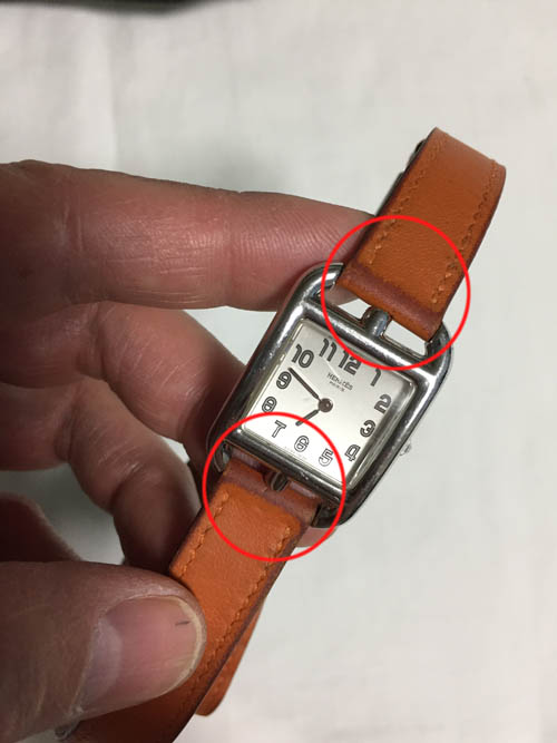 エルメス腕時計ケープコッド(PM31mm)用レザーベルトです。