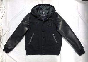 Stussy スタジャン合皮袖を皮革袖へ作り変え 230129O