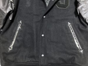 Stussy スタジャン合皮袖を皮革袖へ作り変え 230129O
