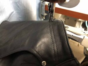 ショット 革パンツ フロントファスナー交換 230322A