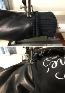 ブラックフレイム スタジャン合皮袖を皮革袖に作り変え ブラックフレイム スタジャン合皮袖を皮革袖に作り変え 230405Y
