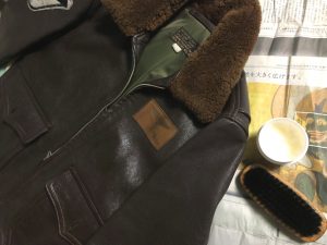 リアルマッコイズ G-1フライトジャケット 袖・裾リブ交換 & オイルメンテナンス 230419K