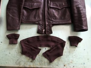 リアルマッコイズ G-1フライトジャケット 袖・裾リブ交換 & オイルメンテナンス 230419K