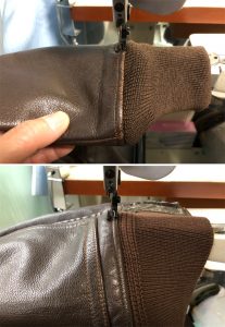 リアルマッコイズ G-1フライトジャケット 袖・裾リブ交換 & オイルメンテナンス 230419K