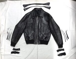 クラフトレザー　リサイズ　襟リフォーム　230510S