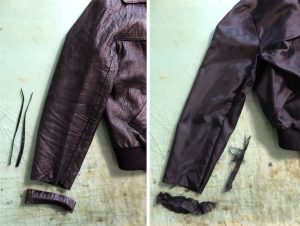 クラフトレザー　リサイズ　襟リフォーム　230510S