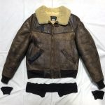 アヴィレックス ムートンジャケット 袖・裾リブ交換・オイルメンテナンス 230513K