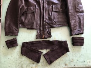 G-1 フライトジャケット 袖・裾リブ交換 230617A