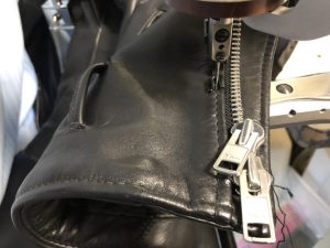 ショット 618サイズ直し・アジャスターベルト取外し・ファスナー交換 230621N